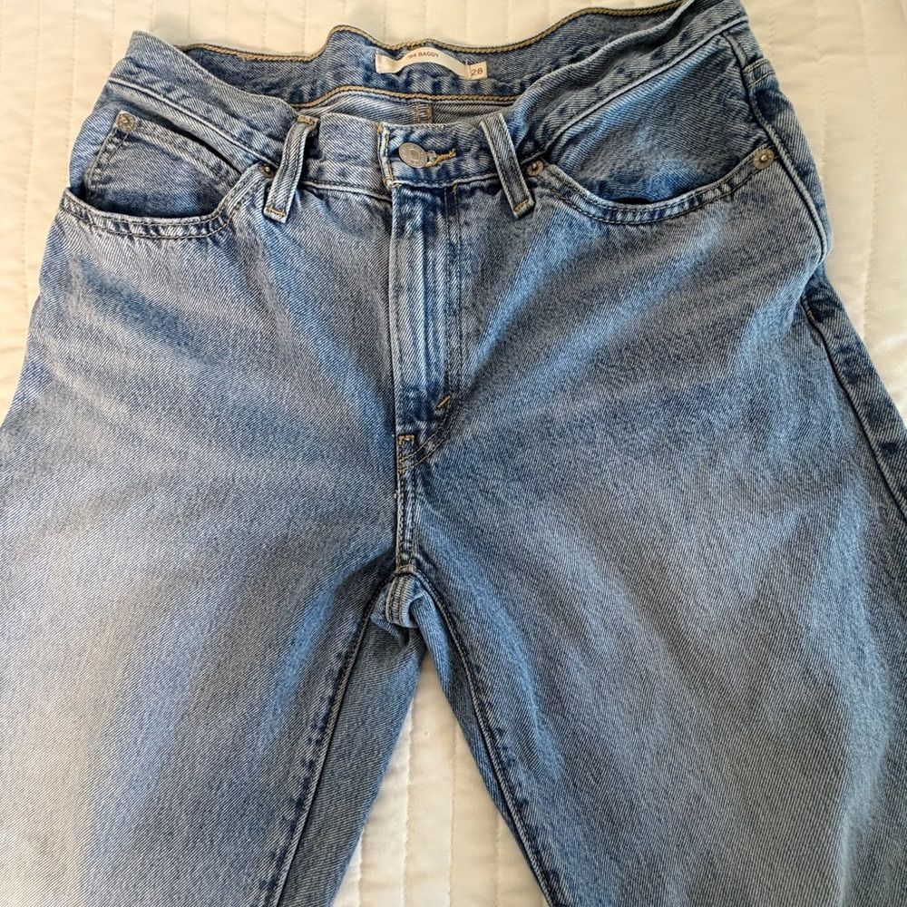 Levi's 94 Baggy Women's Jeans Size 28x30 Medium Wash High Rise Loose Streetwear - Picture 8 of 10